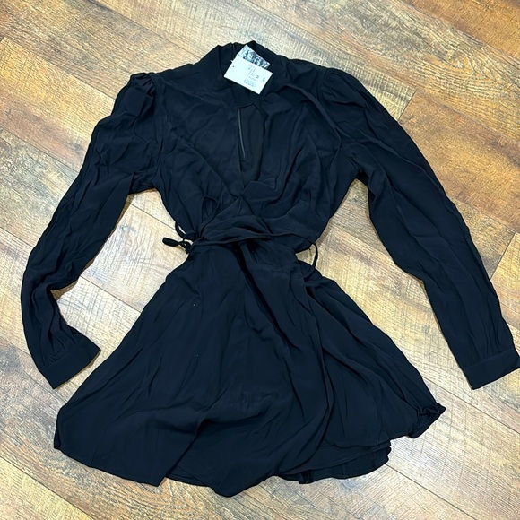 Forever 21 Black Wrap Dress - Medium - Picture 1 of 3